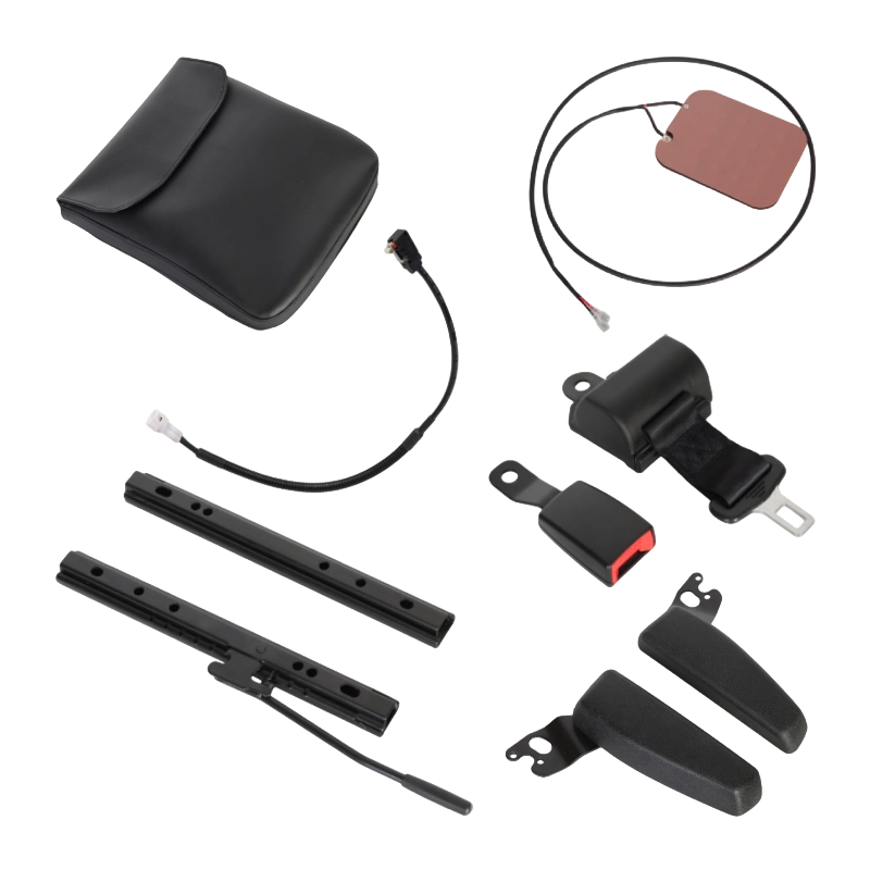 BF1-2 Ghế xe nâng có tựa lưng gập bằng nhựa vinyl màu đen tiết kiệm chi phí cho đội xe kho